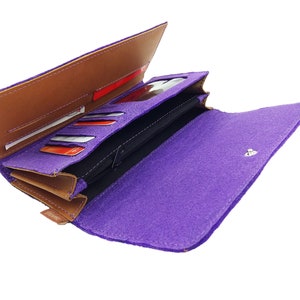 Venetto portemonnee wallet portemonnee portemonnee paarse voelde afbeelding 4