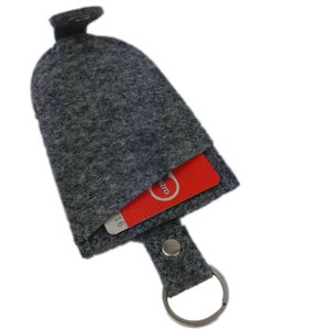 Sleutelhanger lanyard sleutelring hanger voor sleutels band ring van vilt, grijs
