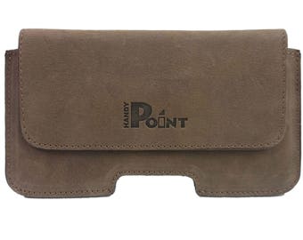 4.0-6.4 "horizontal waist bag Cross pocket belt bag robust leather case for trouser belt smartphone for iphone 6, 7, Samsung S8 Brown