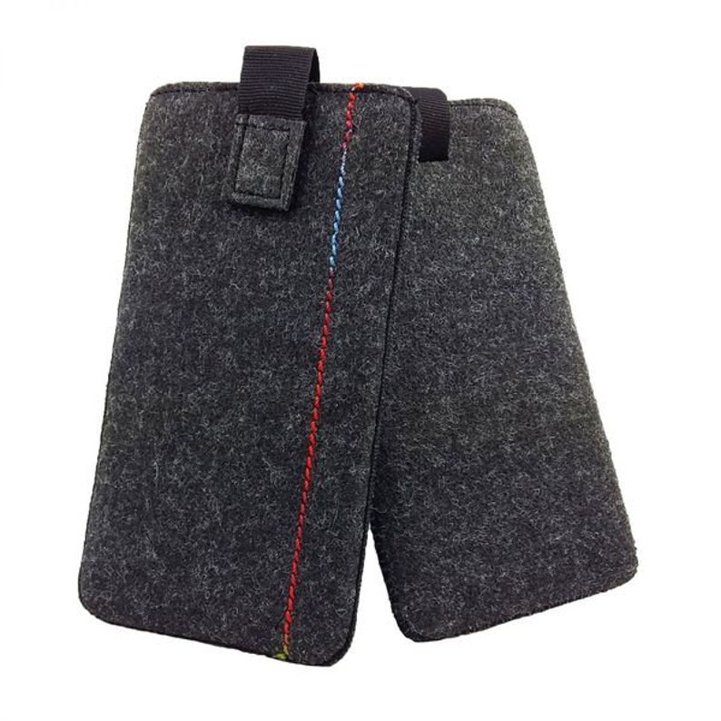 5 6.4 pulgadas Universal Bag Sleeve hecho de funda protectora de fieltro Bolso de fieltro para el teléfono negro moteado imagen 2