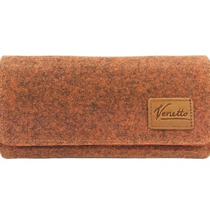 Venetto Wallets Wallet Purse felt and leather orange image 1