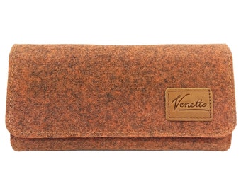 Venetto Wallets Wallet Purse felt and leather orange