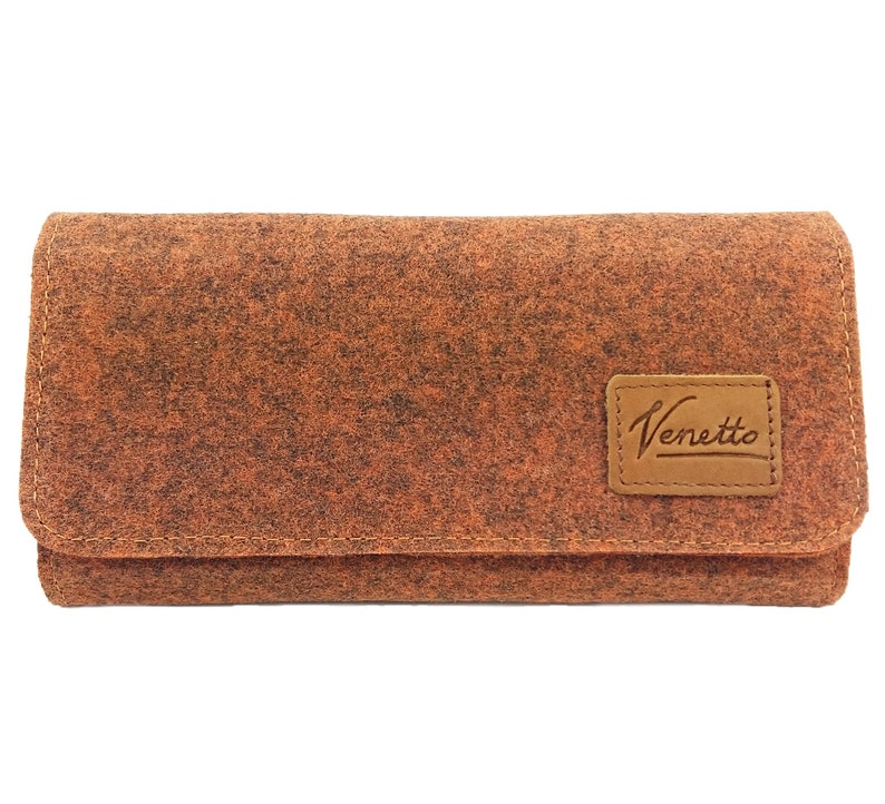 Venetto Wallets Wallet Purse felt and leather orange image 1