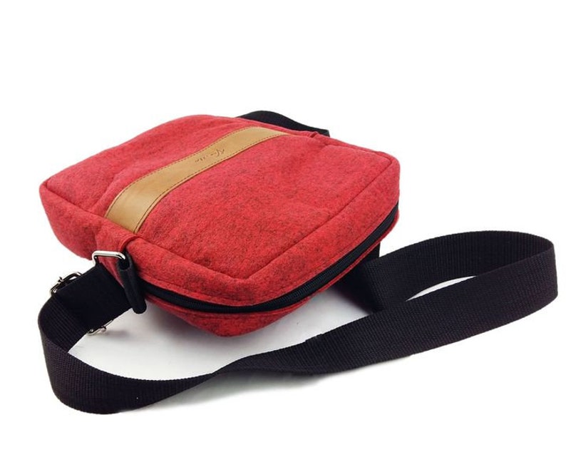 Umhängetasche Schultertasche Handtasche Filztasche Tasche rot Bild 2