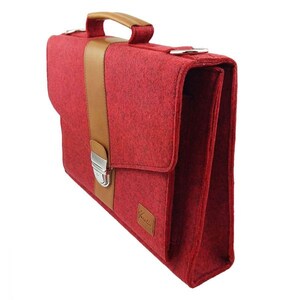 DIN A4 Business Bag case bag briefcase purse handbag for men and women unisex, red mottled image 2