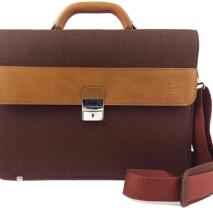 For 13 inch MacBook Pro, air 13 laptop Briefcase Men Bag Office bag Brown image 1