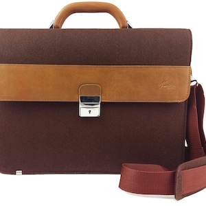 Pour MacBook Pro 13 pouces, air sac de bureau de poche de l’homme 13 laptop Briefcase Brown