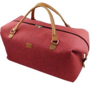 Reisegepäck Tasche für Ausflug Urlaub Filztasche Reisetasche Handtasche Weekender Tragetasche, rot