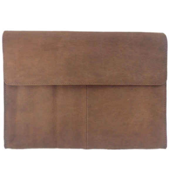 Étui en cuir affaire DIN A4 nubuck cuir affaires serviette serviette ordinateur portable sac 13,3' à la main