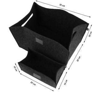 2-er set box feltbox storage box basket for shelf Green image 2