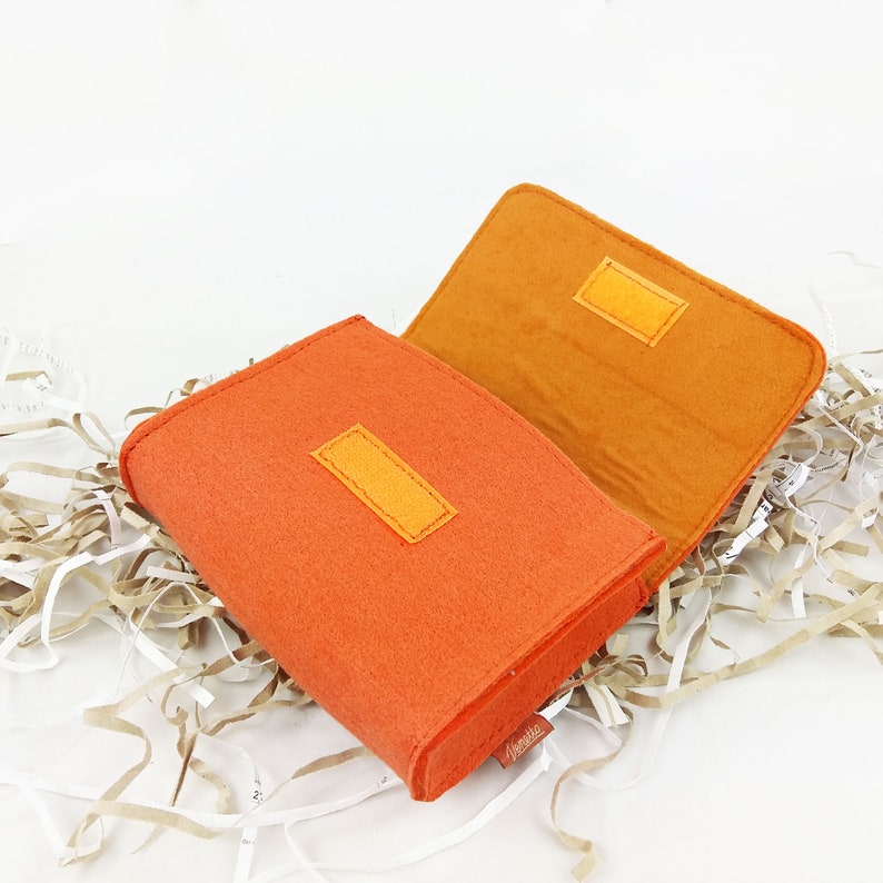 Bag Mini case bag culture pouch cosmetic bag made of felt for accessories cosmetics make up accessories, orange image 3