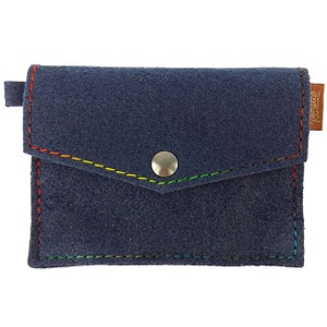 Mini Wallet Small purse made of felt blue