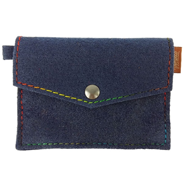 Mini Wallet Small purse made of felt blue