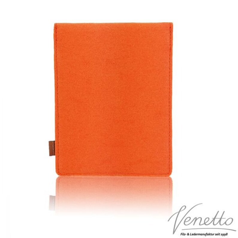 Bag for ebook reader sleeve made of felt sleeve protective cover for Kindle Kobo tolino Sony Trekstor, Orange image 3