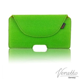 5.0-6.4 horizontal front pocket bag made of felt belt pouch for mobile phone cover bag green light image 3