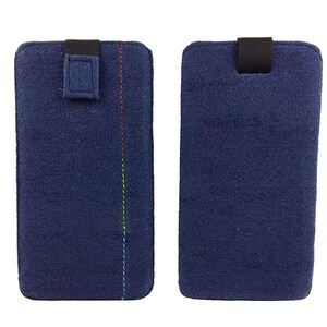 5-6.4 Cellphone case case case bag Filzhülle for mobile smartphone dark blue image 2