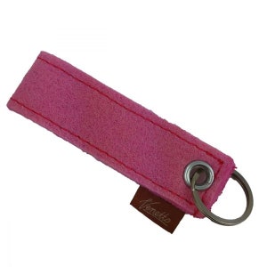 Keyring Pendant for keychain felt strip with metal ring, pink