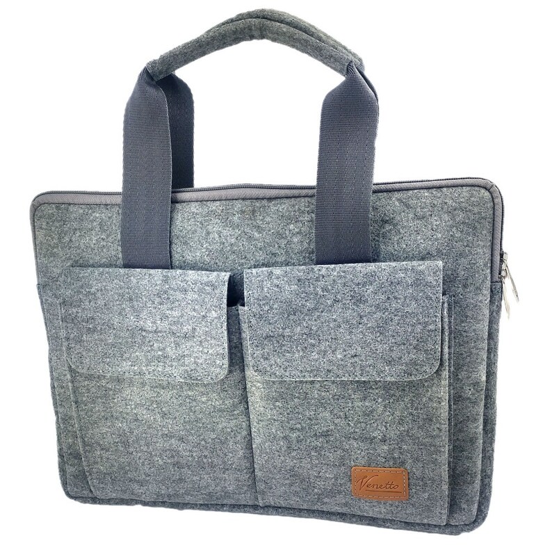 12,9 13,3 Zoll Tasche Schutzhülle Schutztasche Aktentasche Handtasche für MacBook / Air / Pro, iPad Pro, Surface, Laptop, Notebook grau Bild 9