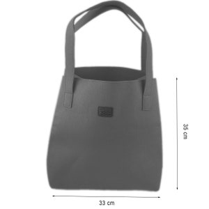 Shopper dames tas tote bag tas handvat tas vilt tas met geïntegreerde portemonnee zwart afbeelding 3