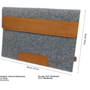 13.3 para MacBook, Surface Case Case Felt Case Felt Case Case Sleeve Case Green Dark imagen 2