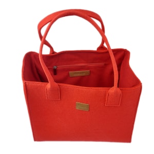 Red Shopper Damentasche Handtasche Filztasche Filz rot 画像 1