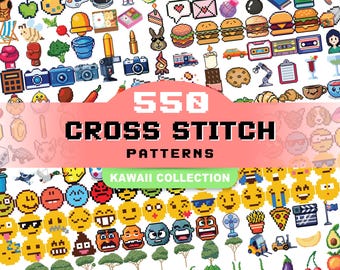 550 Patterns | Beginner Friendly | Cross Stitch | Kawaii | Digital Downloads