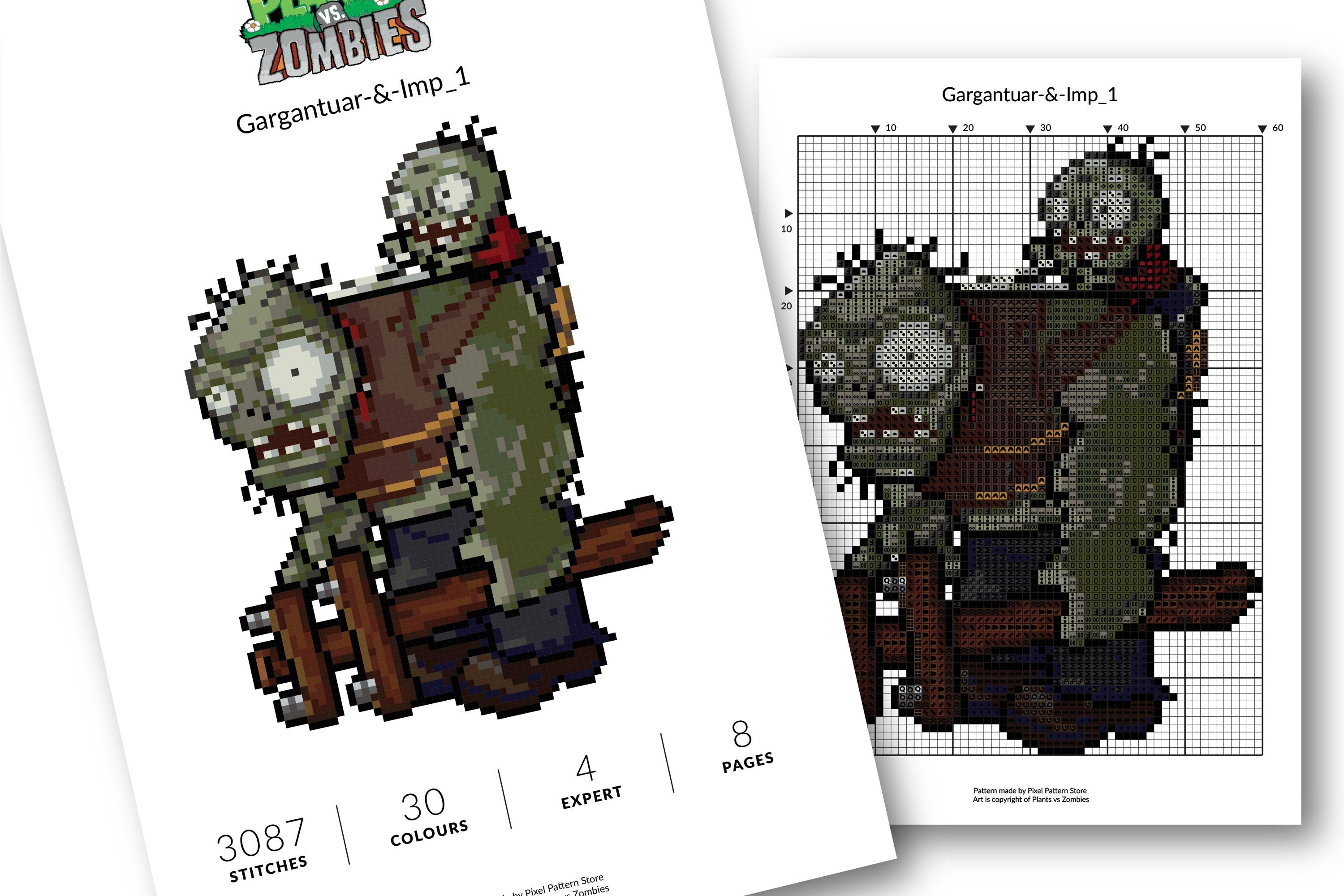Zombie Pattern Stitch 450+ Plants Vs Zombies Cross Stitch Patterns I PDF I Fan Art I Digital ...