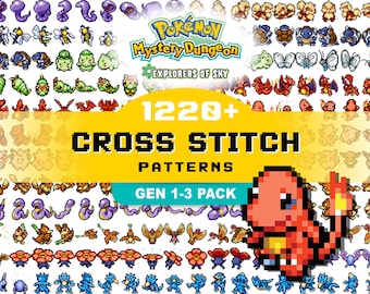 1220+ Pokémon Mystery Dungeon Cross Stitch Patterns | Gen 1-3 | Explorers of Sky Inspired | Digital PDF