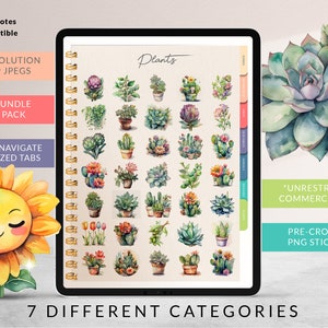 Garden Theme 880+ DIGITAL STICKERS | Digital Planner Stickers | Pre-cropped Gardening Stickers image 5