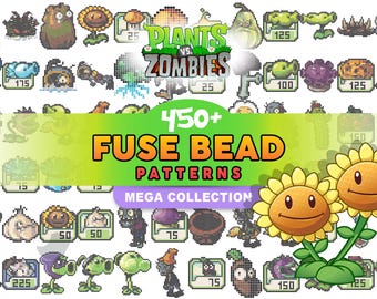 450+ Patterns | Plants VS Zombies | Fuse Beads | PDF | Fan Art | Digital Downloads