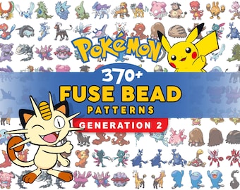 370+ Patterns | Gen 2 Pokémon | Fuse Beads | Original + Shiny | PDF | Fan Art | Digital Downloads