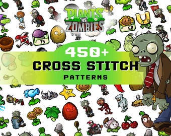 450+ Plants vs Zombies Cross Stitch Patterns I PDF I Fan Art I Digital Downloads