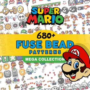 680+ Patterns | Super Mario | Fuse Beads | Perler | Hama | Fan Art | Digital Downloads