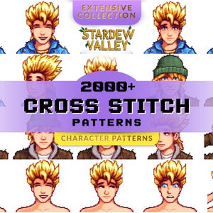 Jeu de caractères I motifs de point de croix Stardew Valley I PDF I Fan Art I téléchargements numériques