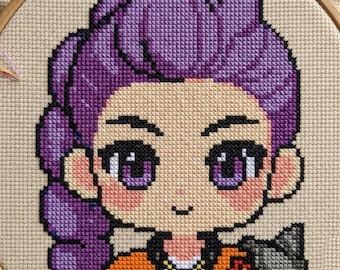 Rumi Cross Stitch Pattern | Demon Slayer Anime | Beginner Friendly PDF