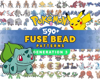 590+ Patterns | Gen 3 Pokémon | Fuse Beads | Original + Shiny | PDF | Fan Art | Digital Downloads