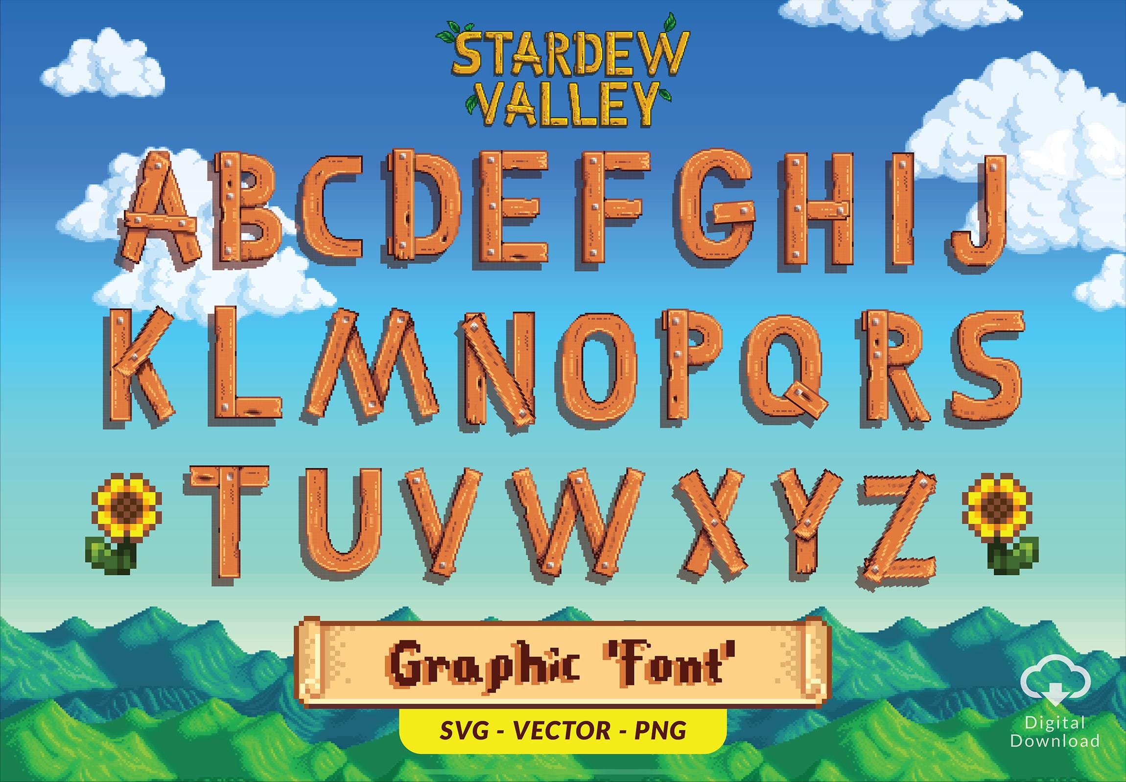 Stardew Valley « Police » I Police de caractère du logo I Vecteur I PNG I Fan Art