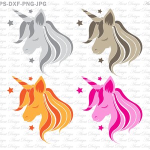 Unicorn Head Colors Svg, Unicorn head Svg, Unicorn Svg, Unicorn Face SVG, Rainbow Unicorn SVG, Cricut Silhouette Cut files, Svg Images