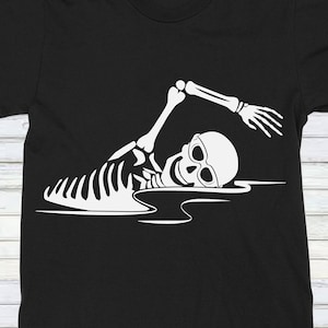 Swimmer Skeleton Svg, Halloween Svg, Skeleton Svg, nuoto svg, sport svg, skull svg, skeleton silhouette, halloween skeleton, bones svg,