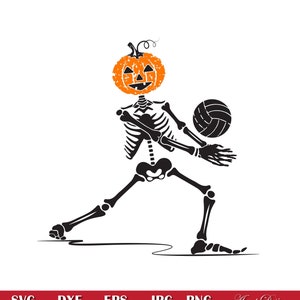 Esqueleto Voleibol calabaza SVG, Halloween Esqueleto Svg, Halloween Svg, Esqueleto Svg, Diseños Svg, Para Cricut y Silhouette Cameo, Otoño Svg