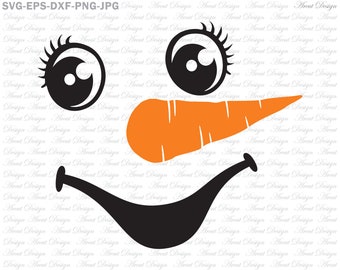 Download Snowman Face SVG & Studio 3 Cut File for Silhouette Cricut ...