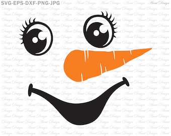 Download Snowman Face SVG & Studio 3 Cut File for Silhouette Cricut ...