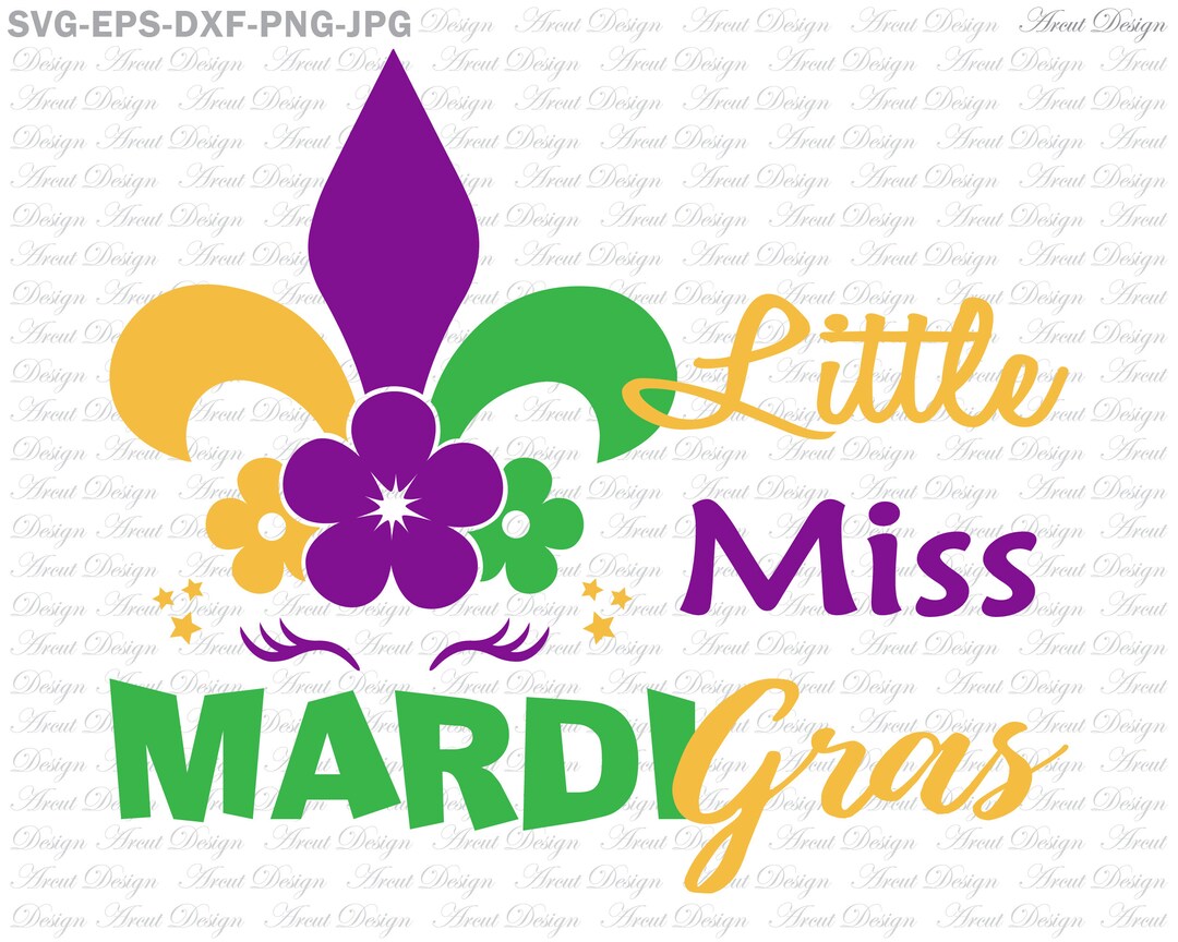 little miss mardi gras svg