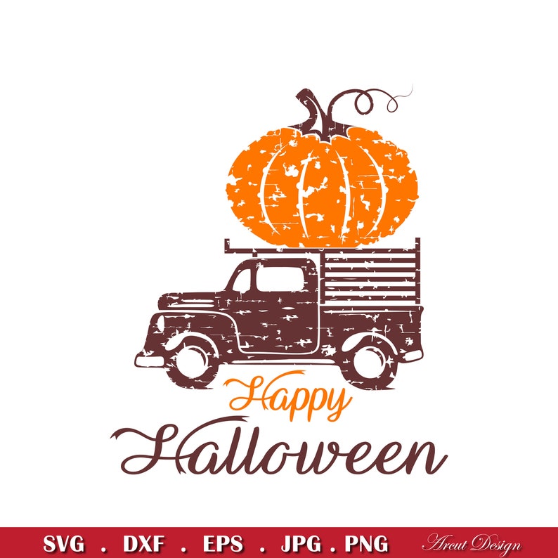 Download Halloween Distressed Pumpkin Truck Svg Halloween Svg For ...