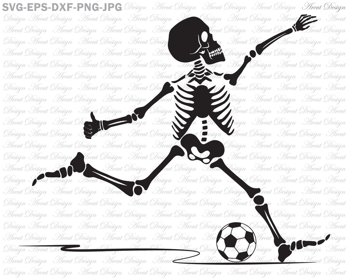 Skeleton Kicking Soccer Ball SVG Bones Svg Skeleton Svg Etsy