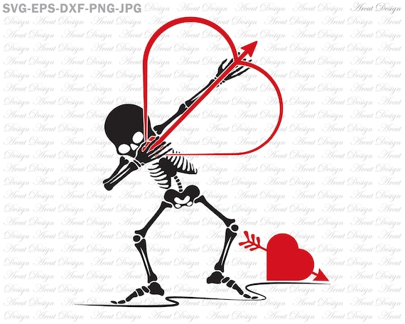 Download Dabbing Skeleton Love Valentine Svg Valentines Day Svg Etsy
