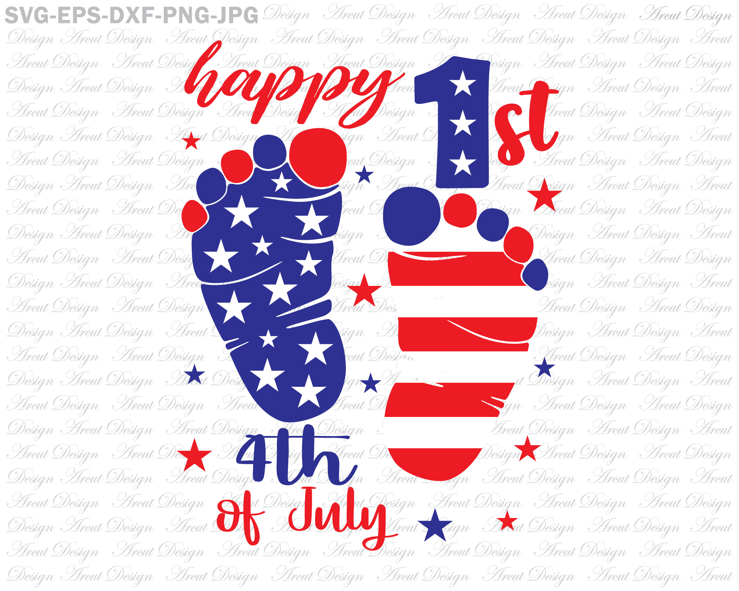 Happy First 4th of July SVG independence day svg 1st fourth | Etsy