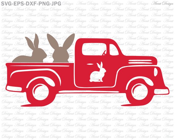 Download Easter Bunny old Truck Easter vintage Truck Svg Easter | Etsy