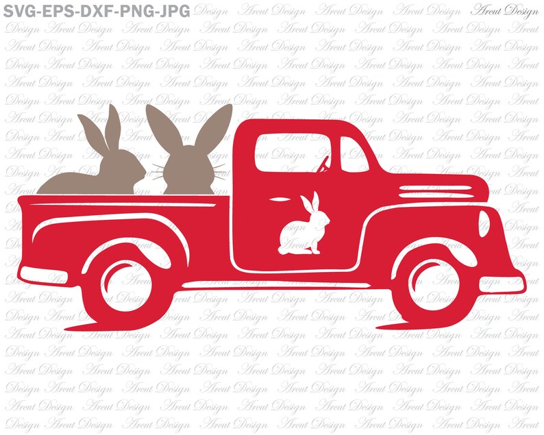 Download Easter Bunny old Truck Easter vintage Truck Svg Easter | Etsy