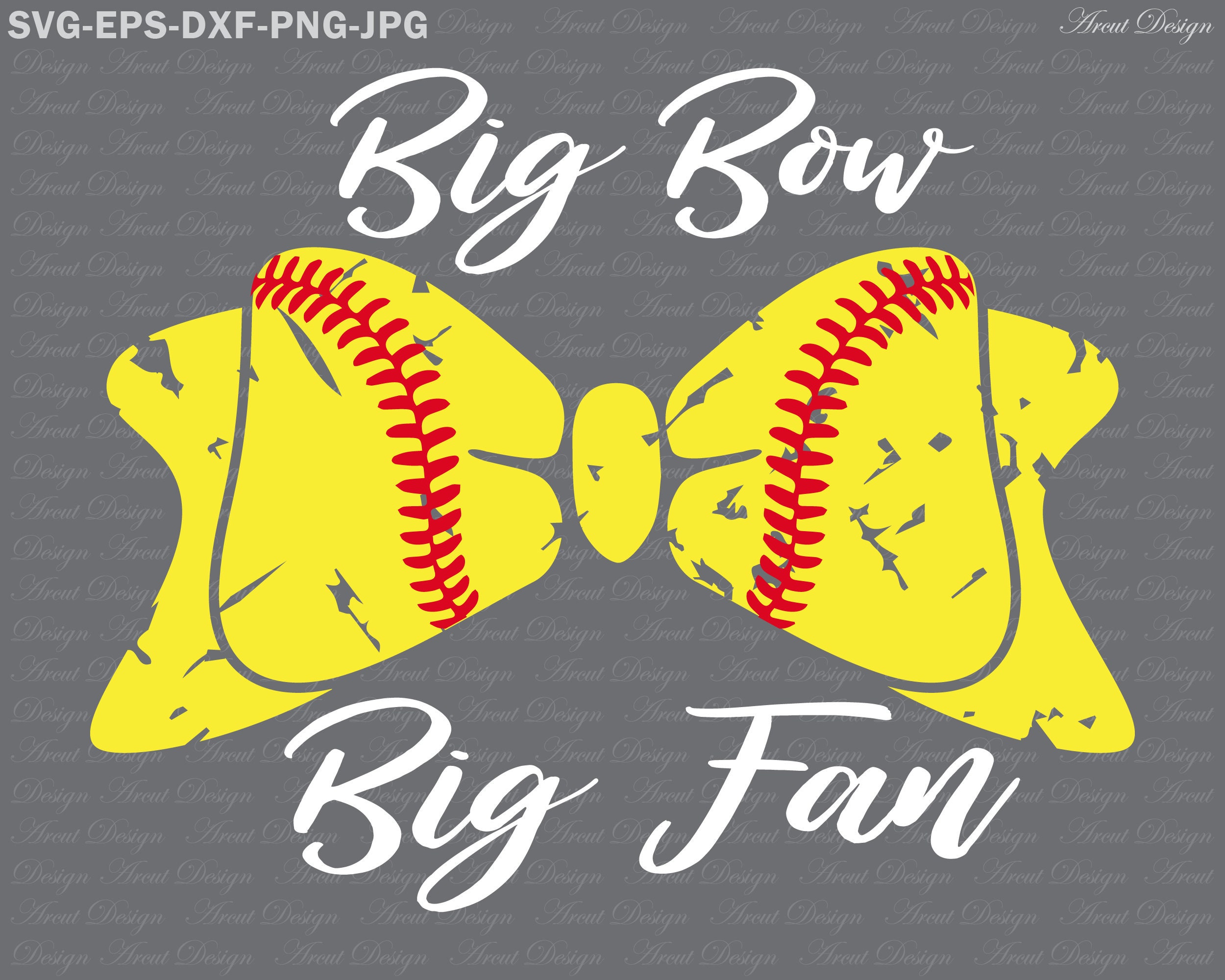 Softball svg Big Bow Big Fan Svg Softball fans svg Softball Etsy
